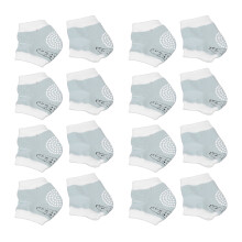 (Green) 8 Pairs Crawling Baby Knee Pads Soft Cotton Adjustable Green