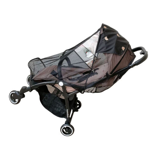 (Black) Baby Stroller Bug Net Breathable Windproof Full Cover Black 2