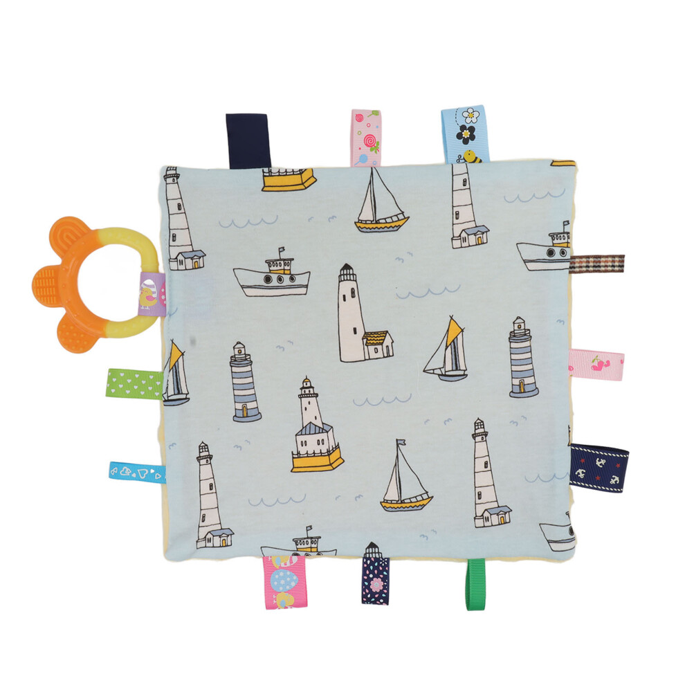 (Sail Boat) Infant Comfort Towel Soft Velvet Teether Baby Saliva Sail Boat