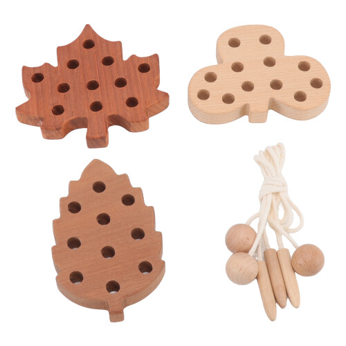 Holz-Sortierspiel Blatt-Threading Lernspielzeug 1