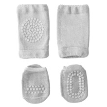 (Light Gray S 0 to 1 Years Old) Baby Kniepolster Socken Anti-Rutsch Schutz Rosa S