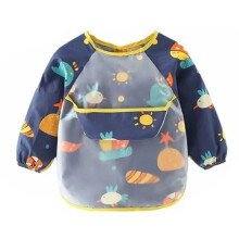 (Dark Blue Planet 90 0 to 1 Year Old) Wasserdichtes Baby-Lätzchen, verstellbar, dunkelblau