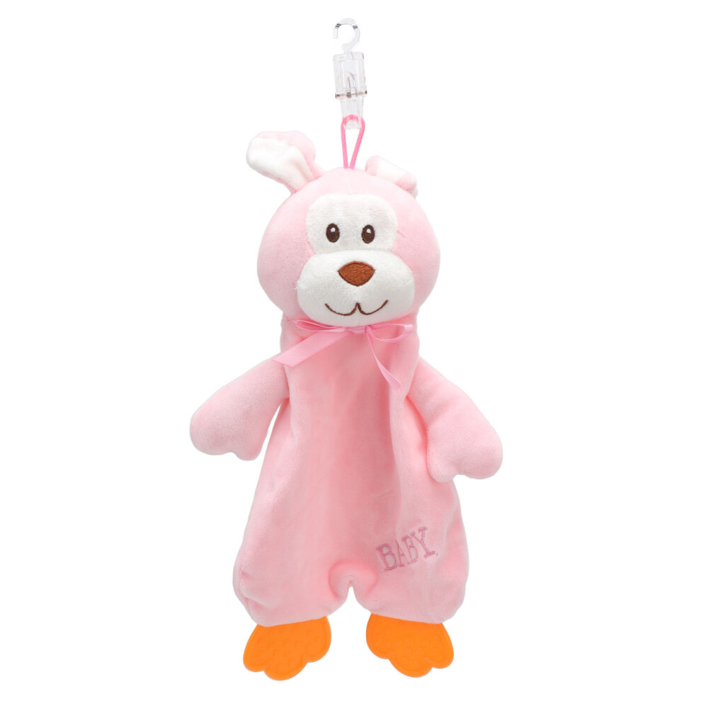 ( Rabbit) Baby Security Blanket Soft Bright Colors Rabbit Pink