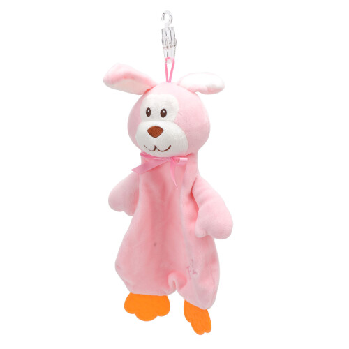 (Pink Rabbit) Baby Security Blanket Soft Bright Colors Pink Rabbit 2