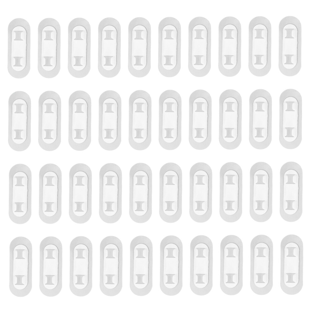 (White) 40Pcs Adhesive Cable Clips Wire Holders Cord Organizer White 604725196132