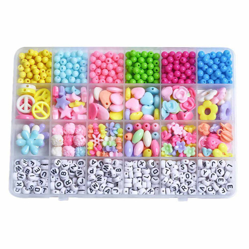 (Letter Beads) Kit braccialetti perline fai-da-te bambini 1