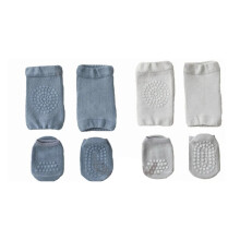 (Light Gray and Blue S for 0 to 1 Years Old) Baby-Kniepolster Socken Baumwolle Hellgrau Blau M