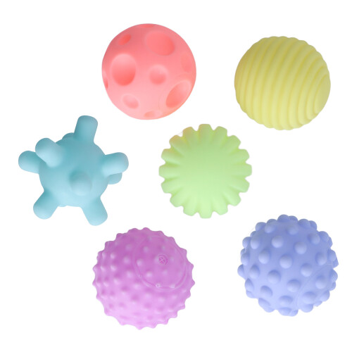 (Warm Color) 6pcs Baby Textured Sensory Squeeze Balls 1