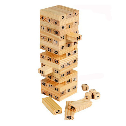 (Stacking Block Games) Holzbausteine Stapelspiel 48 Farben Zahlen 2