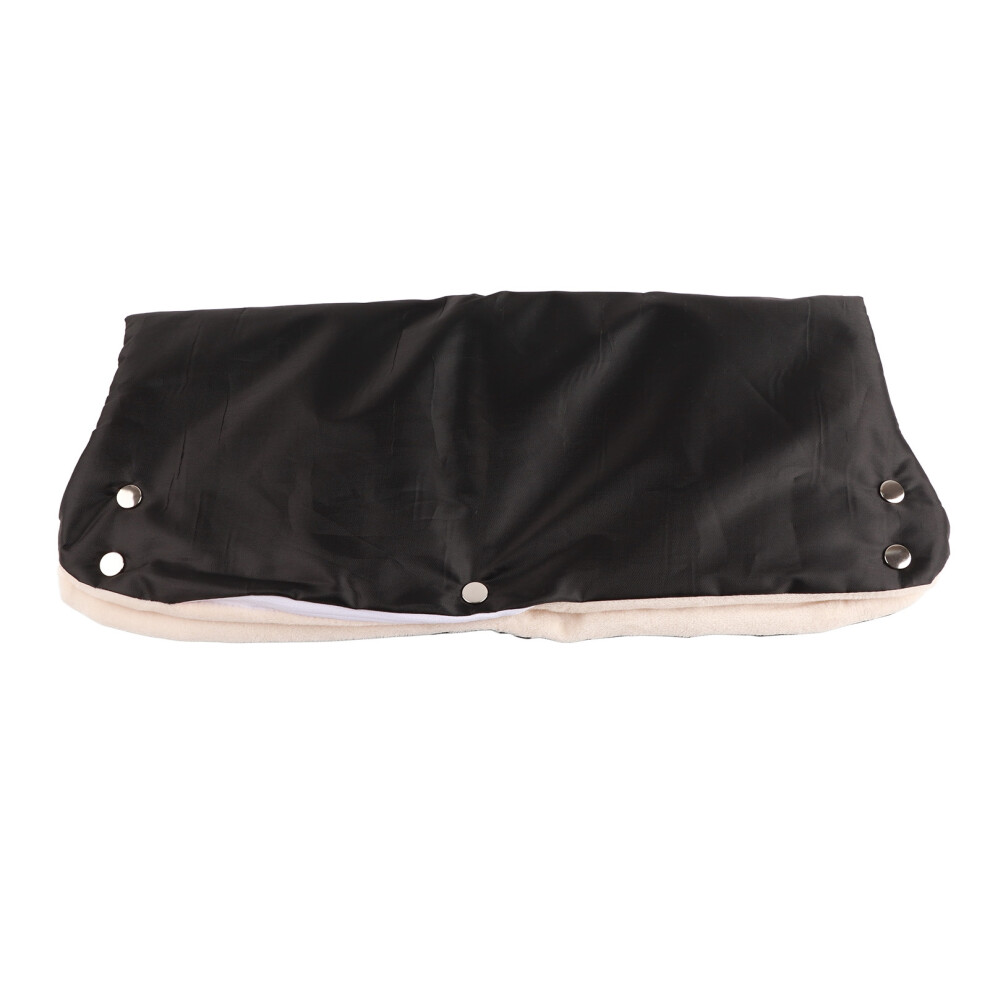 (Black) Stroller Hand Muff Warm Windproof Waterproof Gloves Black