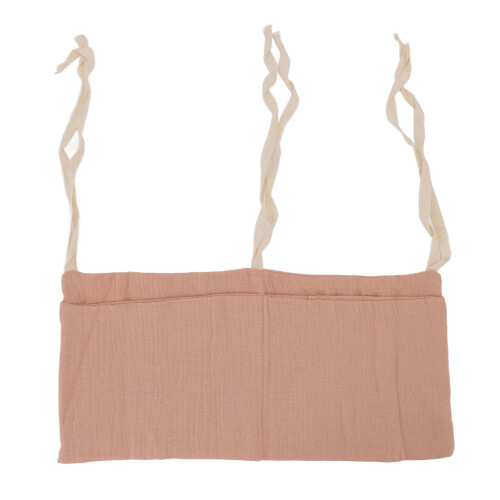 (Pink) Baby Bed Storage Hanging Bag 2 Pockets Grey