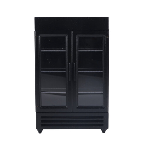 (Black) Mini-Kühlschrank 1:12 Puppenhaus rot tragbar
