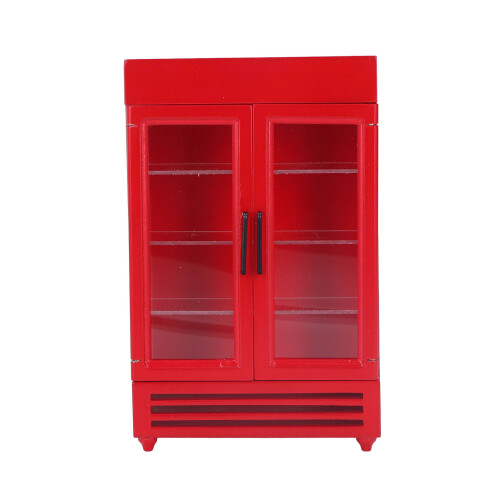 (Red) Mini-Kühlschrank 1:12 Puppenhaus rot tragbar