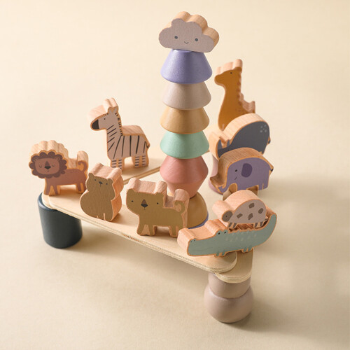 Holz-Bausteine, Tierform, Spielzeug für Kinder 2