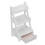 (White) 3-Layer Birch Wood Dollhouse Flower Stand w/Drawer 3