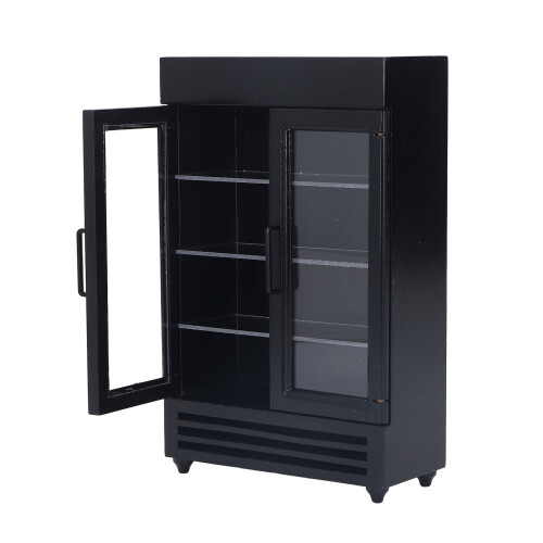 (Black) Mini-Kühlschrank 1:12 Puppenhaus rot tragbar 1