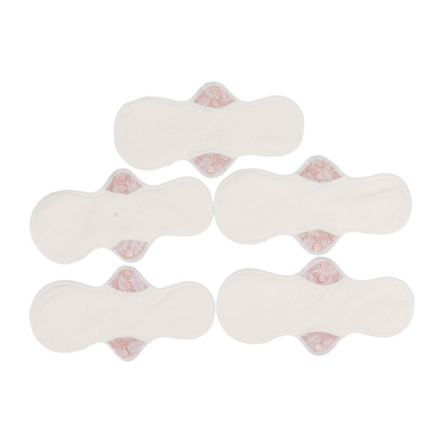 (Pink) 5 Stück Wiederverwendbare Monatsbinden Waschbar Stark Saugfähig Pink 2
