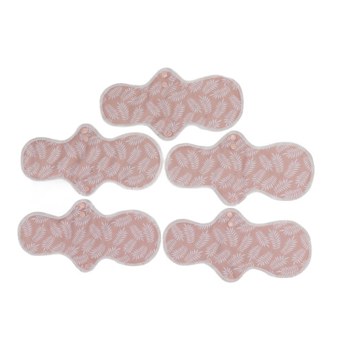 (Pink) 5 Stück Wiederverwendbare Monatsbinden Waschbar Stark Saugfähig Pink 1