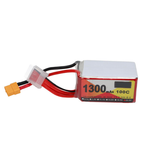 22.2V 100C 1300mAh 6S Lipo Accu XT60 1