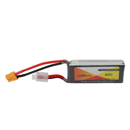 Batteria RC Lipo 11.1V 1400mAh 3S 65C con XT60 1
