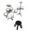 Kids Jazz Drum Set 7 Drums Compact Beginner Kit 3