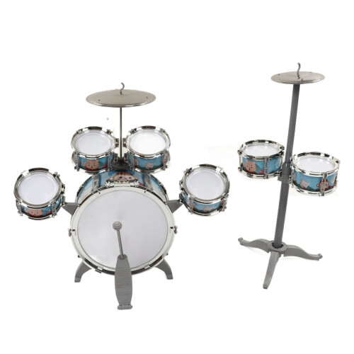 Kids Jazz Drum Set 7 Drums Compact Beginner Kit 1