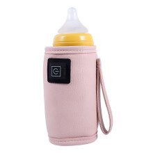 (Leather Pink) USB-Flaschenerwärmer 3-Stufen Tragbar Milch