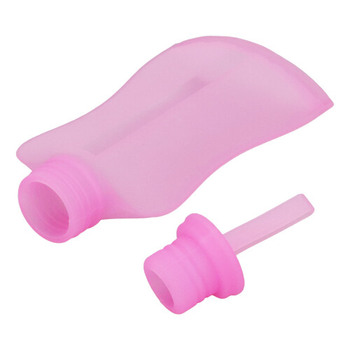 (Pink) Silicone Milk Storage Bag 250ml Dark Blue Reusable 1