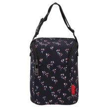 (Floral Black) Babyflaschen-Tragetasche wasserdicht Nylon schwarz