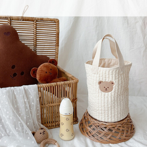 (Big Bear Pattern) Baby Bottle Storage Cotton Diaper Caddy