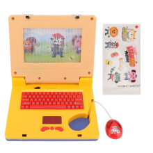(Yellow Retractable Mouse) Lern-Laptop für Kinder LED Musik Spielzeug Gelb