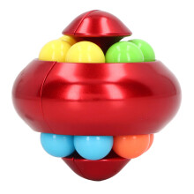 (Red) Rotating Ball Puzzle Toy Adult Stress Relief Bead Rotation Black