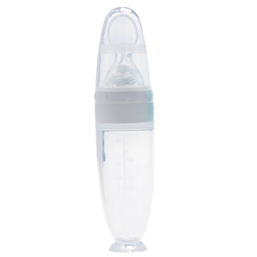 (White) Silikon-Babyflaschenlöffel mit Saugnapf
