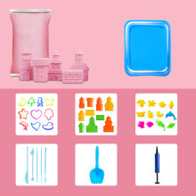 (Pink 39 Accessories) Kindersandspielzeug-Set, pädagogisch, Formbrett, rosa, 39 Teile