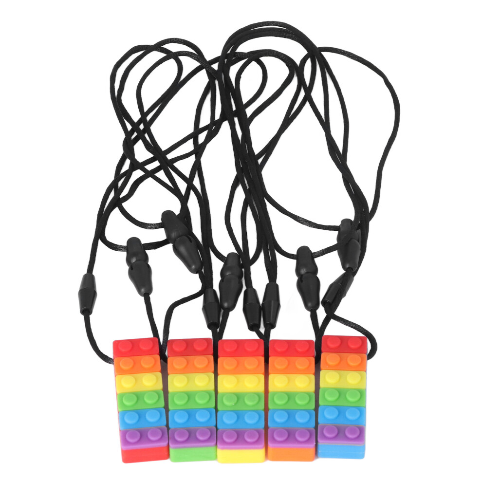 Baby Teething Toys BPA Free Rainbow Building Blocks Silicone Teether