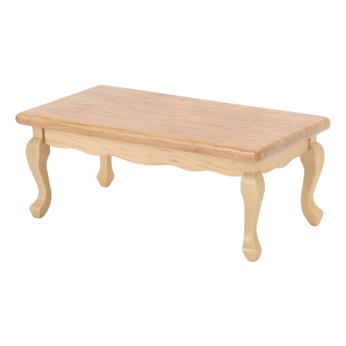 Dollhouse Coffee Table 1:12 Birch Wood Rectangular 1
