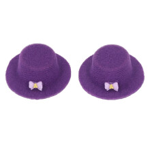 (Purple) 2x Puppenhaus Partyhut Fliege Lila Dekoration