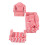 (Red) 3Pcs Dollhouse Sofa Set Pine Cloth Light Color Red 5