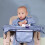 (Blue with Storage Bag) Baby Feeding Bibs Cute Pattern Blue with Storage Bag 3