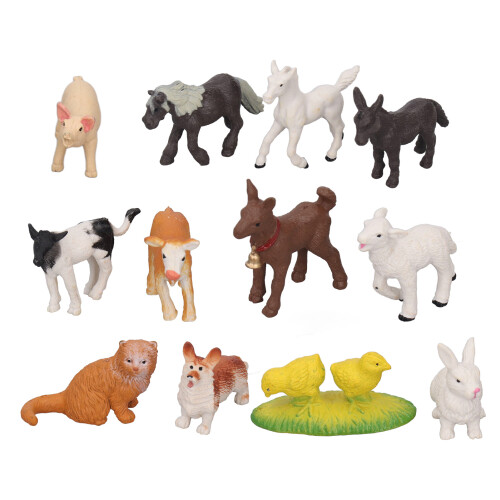 12x Simulation Bauernhof-Tiere Pferd Schaf Schwein