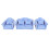 (Blue) 3Pcs Dollhouse Sofa Set Pine Cloth Light Color Red 3