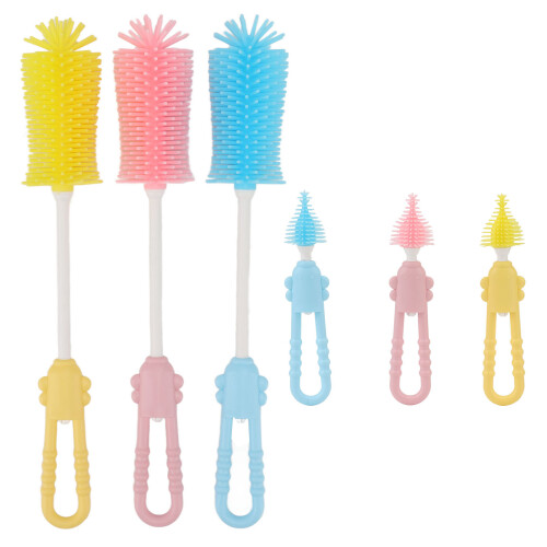 Set da 6 Spazzolini per Biberon in Silicone con Manico Dritto 1