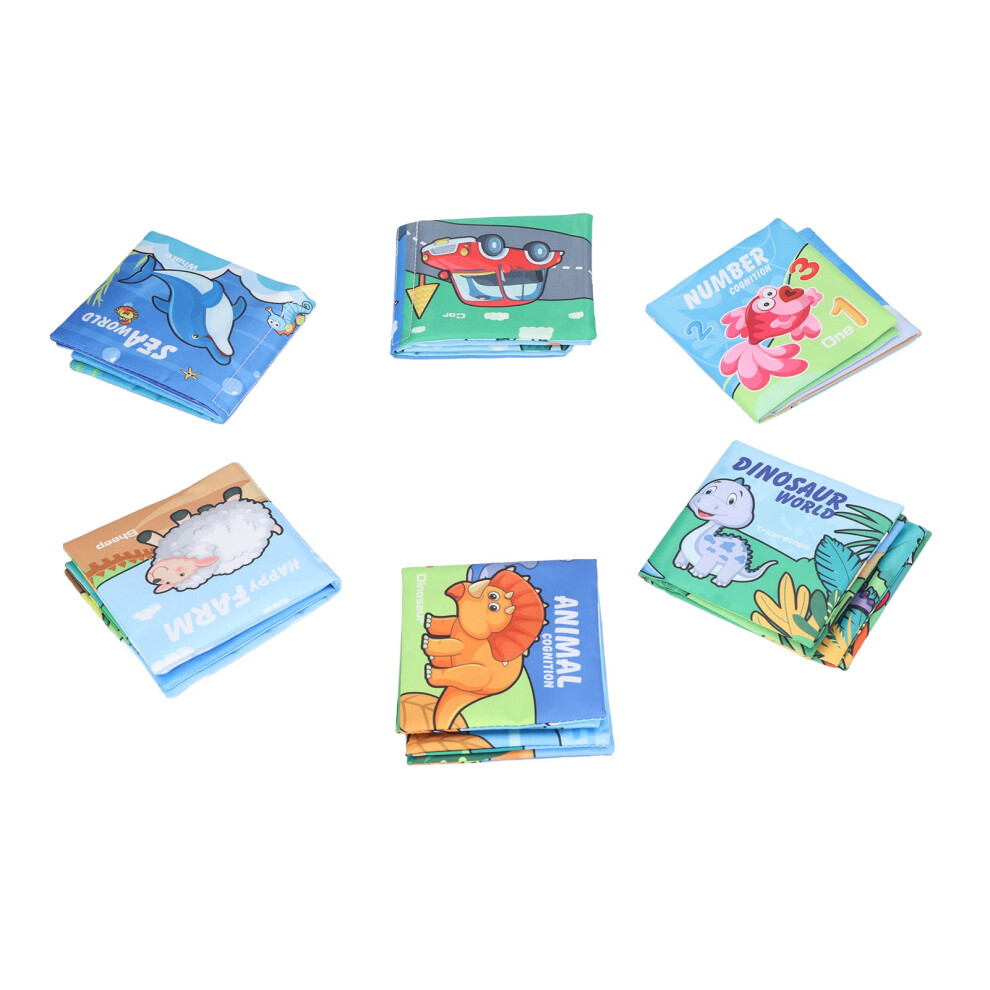 6pcs Baby Cloth Books Waterproof Washable Learning Toys for Toddlers