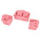 (Red) 3Pcs Dollhouse Sofa Set Pine Cloth Light Color Red 2