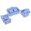 (Blue) 3Pcs Dollhouse Sofa Set Pine Cloth Light Color Red 4