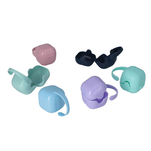 6 Pcs Pacifier Case Baby Safe Nontoxic 6 Colors PP with Loop 1