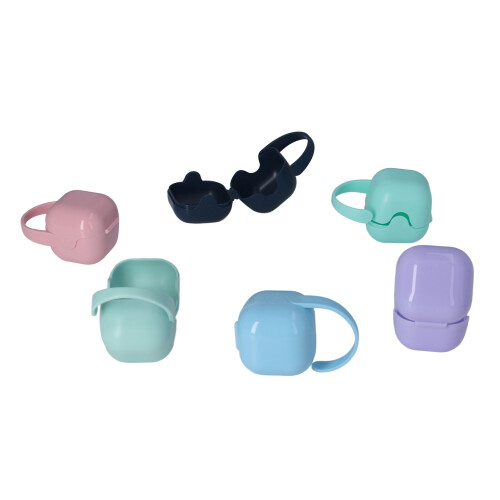 6 Pcs Pacifier Case Baby Safe Nontoxic 6 Colors PP with Loop 2