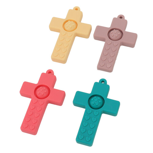 4Pcs silicone baby teether toys for molar chew relief 2