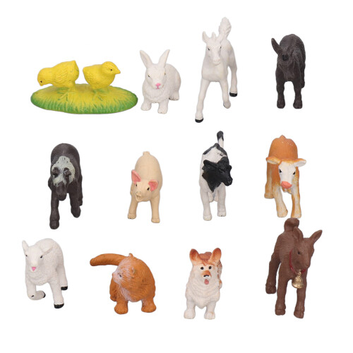 12x Simulation Bauernhof-Tiere Pferd Schaf Schwein 1