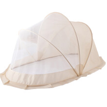 (Khaki 133x68x66cm / 52.36x26.77x25.98in) Babynetz für Kinderbett Vollüberzug Faltbar Khaki 133x68x66cm